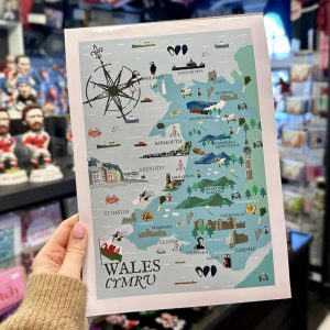 Wales Cymru Map A4 Print