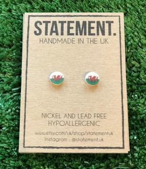 Wales Flag Stud Earrings